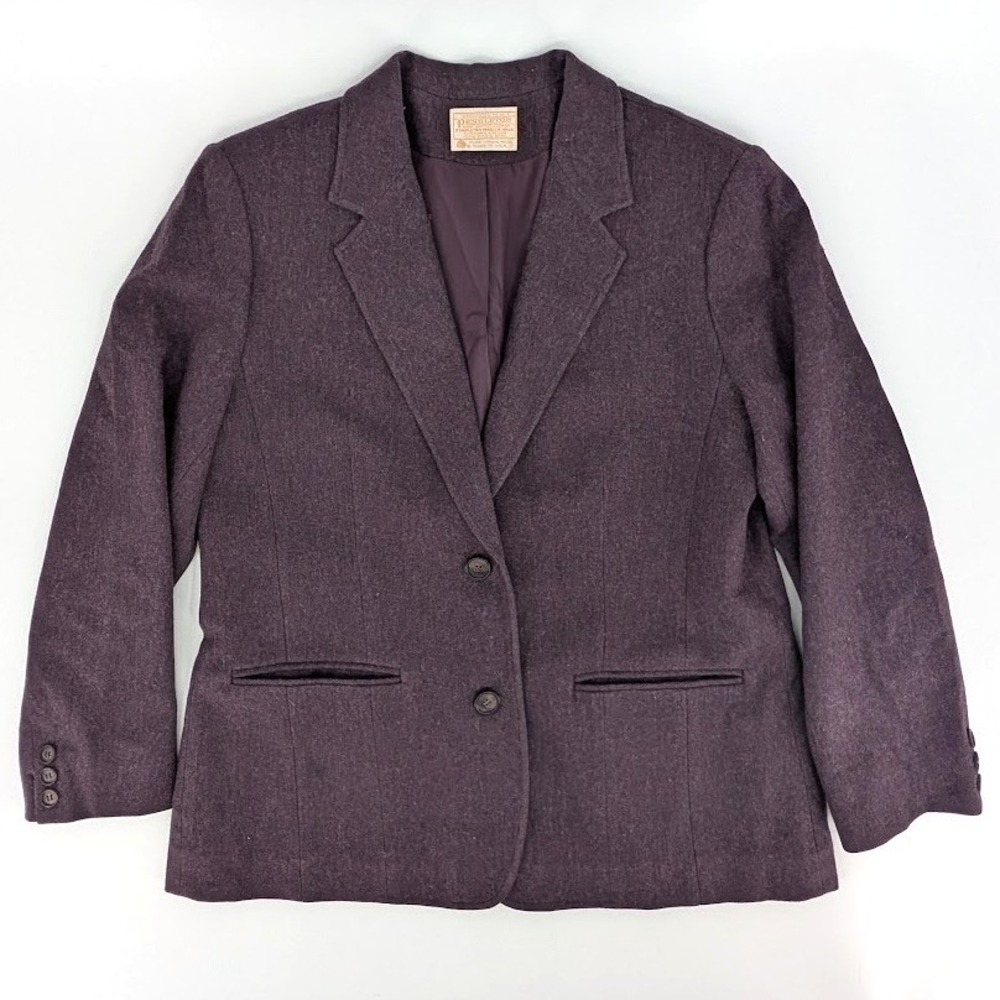 Pendleton Wool Blazer Plum Purple Made in USA 100% Virgin Wool Vintage Jacket